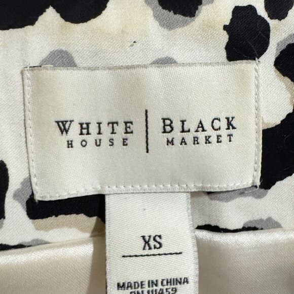 White House Black Market 3/4 sleeve Double Breasted Pea Coat XS Animal Print - Picture 4 of 6